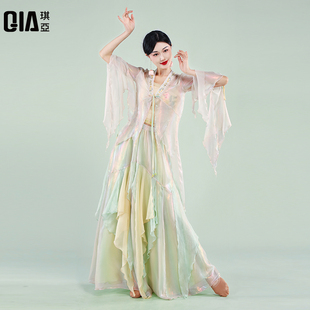 琪亚古典舞蹈服女飘逸身韵纱衣练功服大摆裙中国舞剧目演出服套装