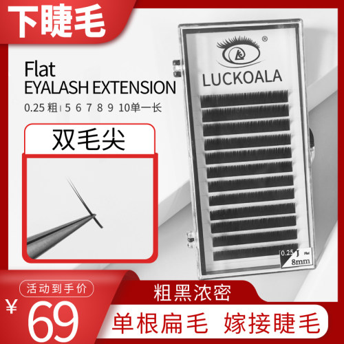 下睫毛.25粗黑浓密单根扁毛双毛