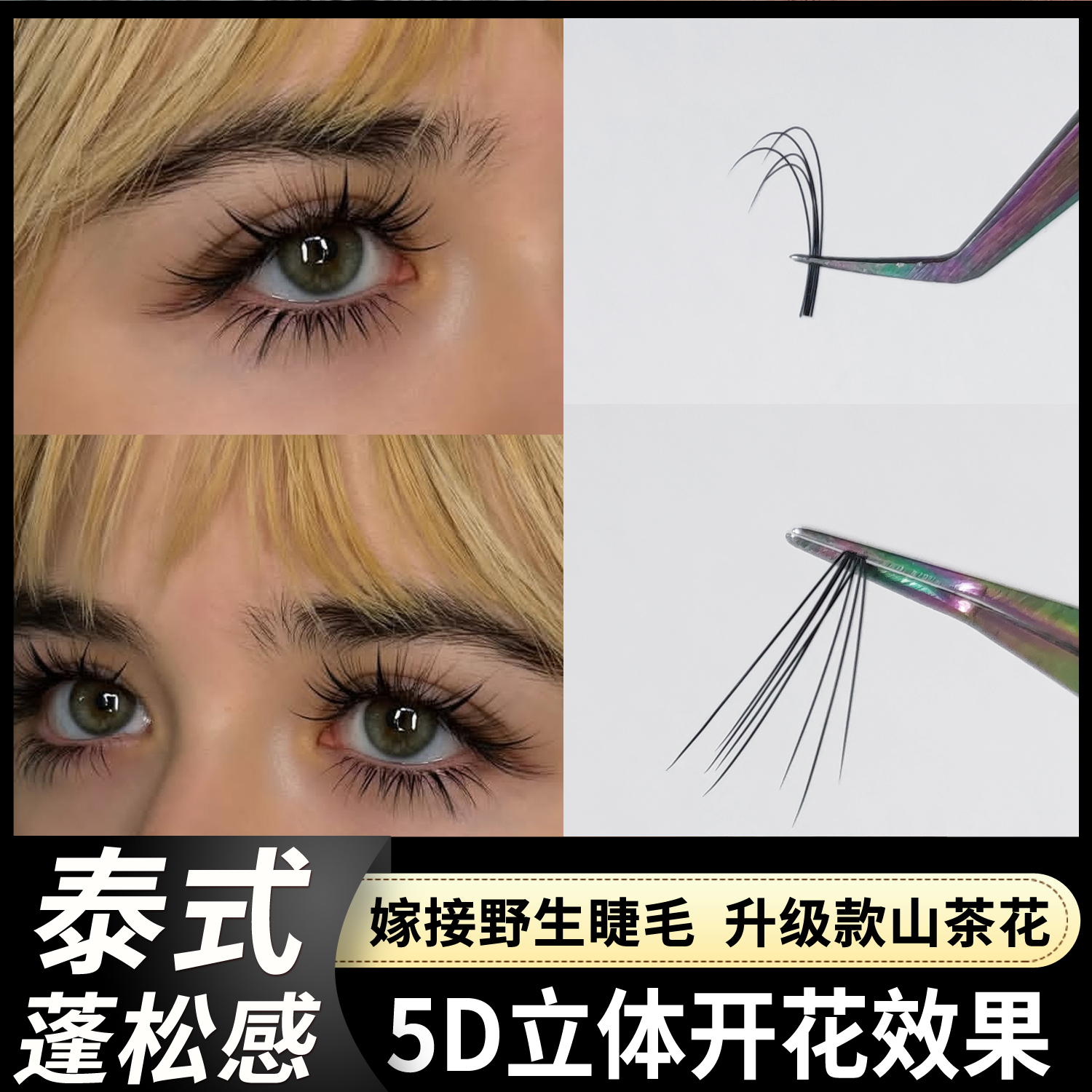 5d多层野生山茶花0.07C开花多根浓密D泰式凌乱毛绒绒自然嫁接睫毛