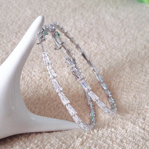 2026新款超闪大耳环锆石女纯银针