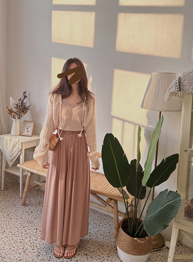 MYWAY 休闲裤女夏季清凉慵懒垂感宽松直筒高腰显瘦阔腿裤薄款长裤