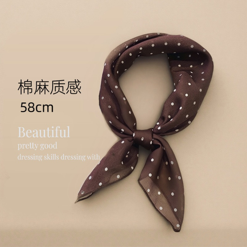 波点小方巾棕色高级感围巾领巾气质系脖2026新品颈饰装饰发带58cm,服饰配件/皮带/帽子/围巾,围巾/丝巾/披肩,淘宝优惠券,粉丝福利购,淘宝优惠卷