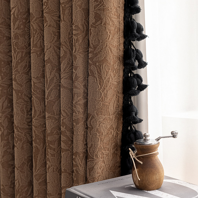 原版浮雕法式美式中古风雪尼尔提花全遮光成品窗帘蔷薇客厅卧室,居家布艺,定制窗帘,淘宝优惠券,粉丝福利购,淘宝优惠卷