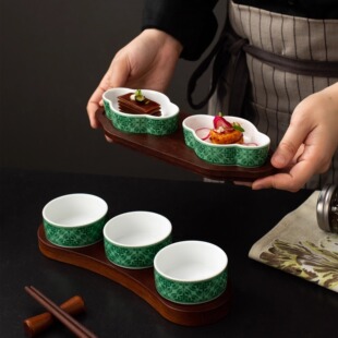 |青花苏绣|《北斗小碗》酒店会所位上凉菜小碗小吃碟三格拼盘餐具