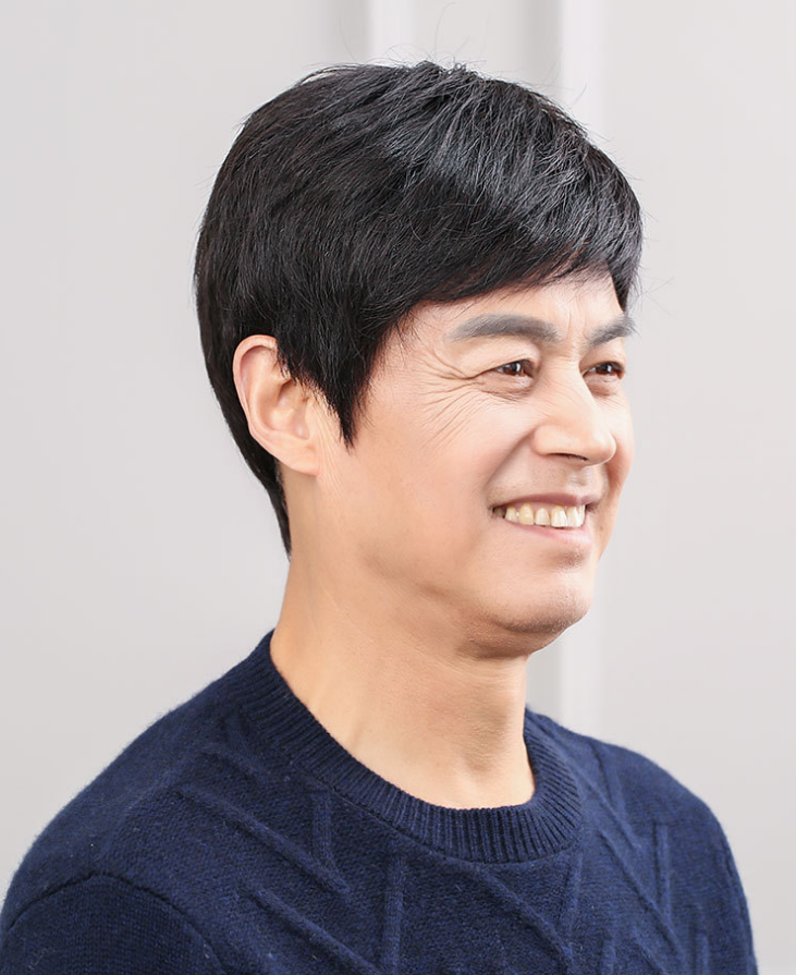 高档中年男士假发短发中老年假发男全头套式爸爸发型真人发丝假发
