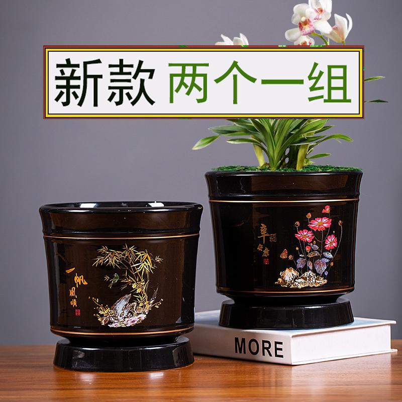 中国风陶瓷花盆套装更实惠