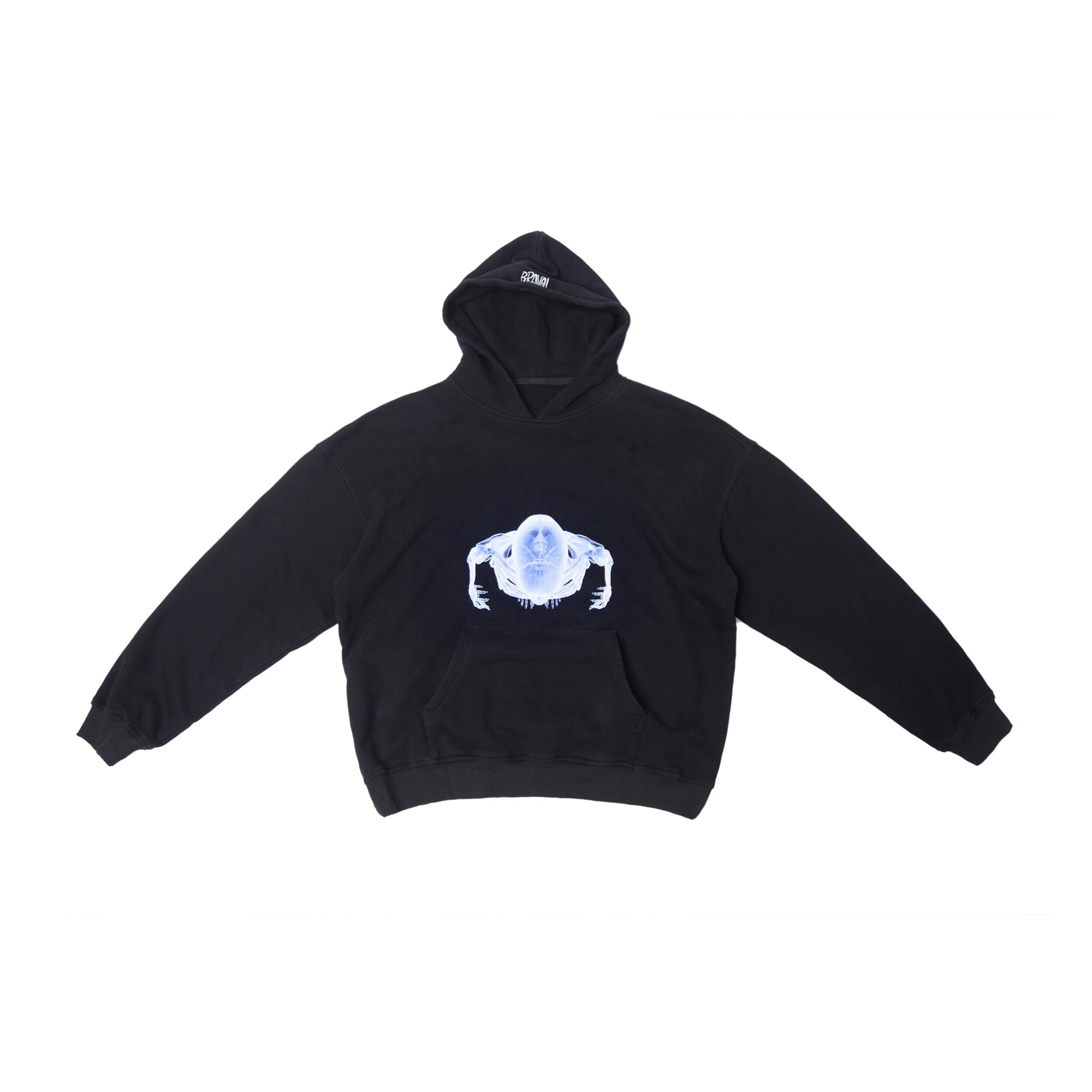 bravoskateco卫衣 帽衫 宽松 骷髅X射线直喷印花 纯棉 滑板