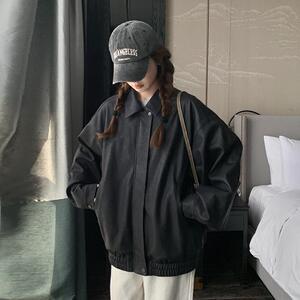 黑色短款皮衣外套女25春季新款韩系小个子2D082-Y05-P145198图片