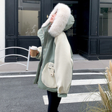 新品现货！内胆仿兔毛派克服连帽外套275-H219-P205298，女装派克服，2D082
