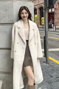 富家千金长款皮毛一体大衣外套女高级感2025新款仿水貂绒环保皮草图片