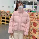 韩版短款立领减龄羽绒服女2023冬季新款加厚显瘦面包服白鸭绒外套，女装羽绒服，2D082