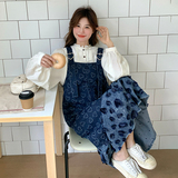 超火好看牛仔背带连衣裙女春秋2025新款韩系高级感chic鱼尾长裙子，女装连衣裙，2D082
