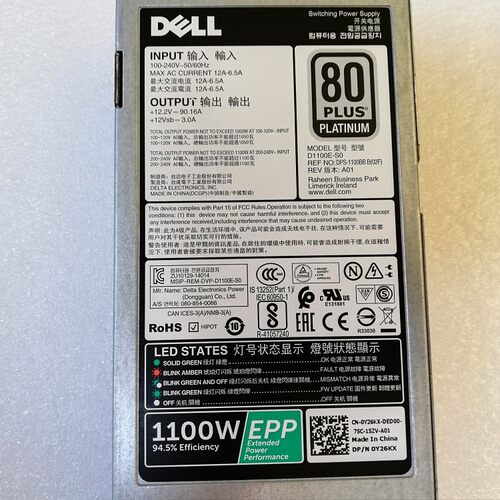 DELL R730 R630 R730XD 1100W服务器电源 D1100E-S0 Y3H8J W12Y2