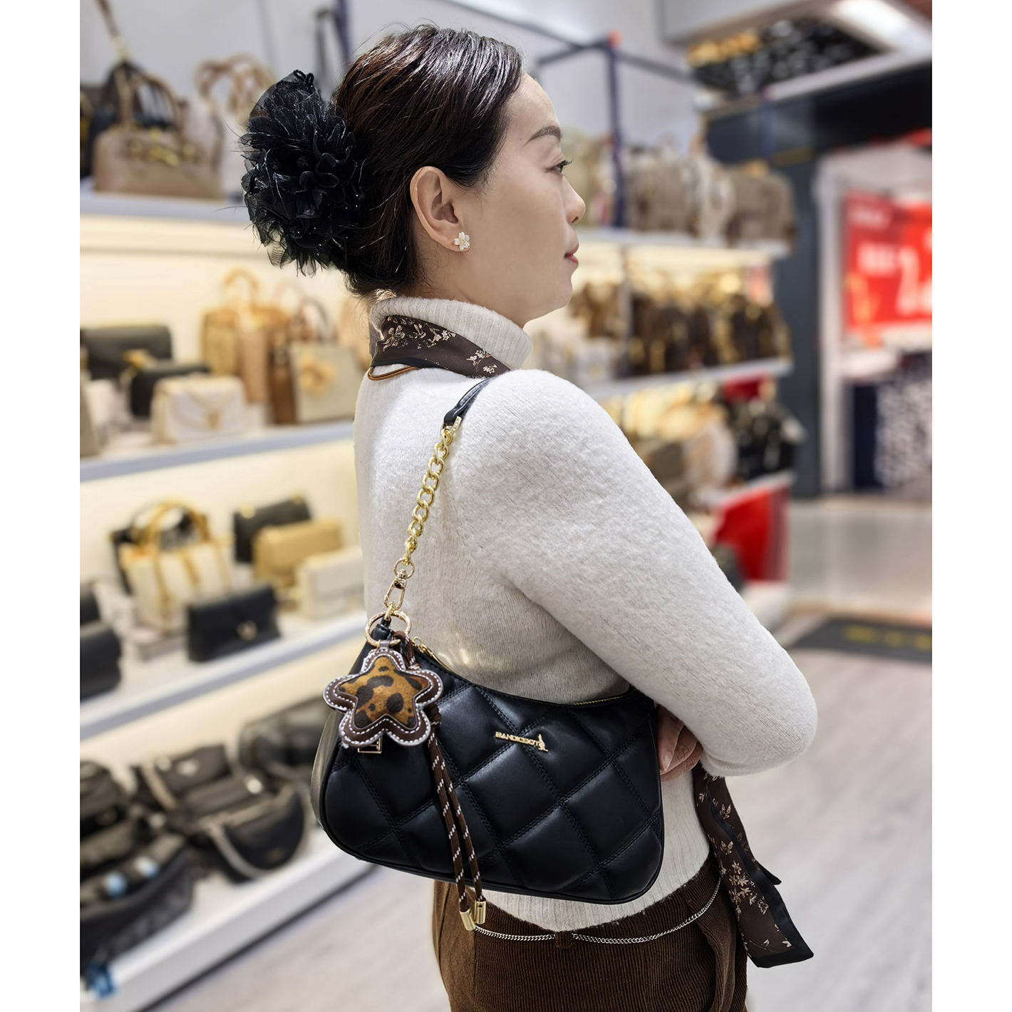 袋鼠韩版轻奢腋下包斜挎