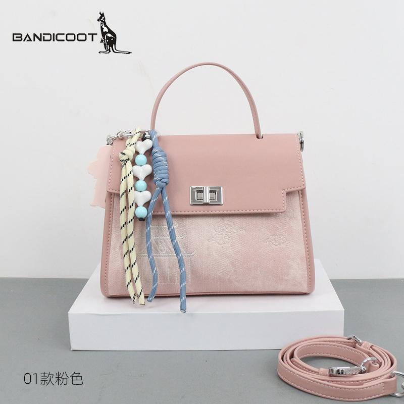 袋鼠新款小众设计国风刺绣手提包