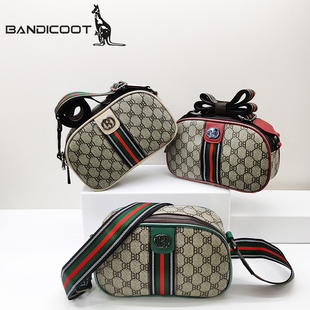 袋鼠女包2026新款 耐用 放手机小包包印花潮小清新夏天宽带斜挎时尚