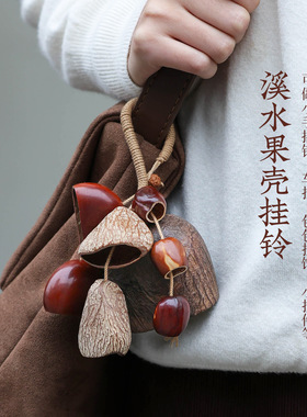 植物果壳挂铃音乐疗手摇铃铛满愿果实森系包包车挂配饰挂件礼物
