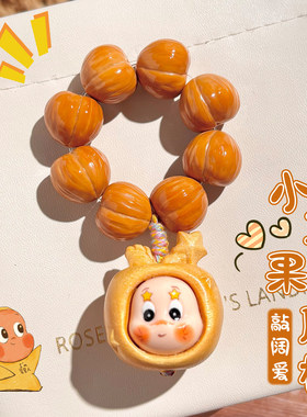 小红书同款猴头光面拉丝屁桃手捻佛珠核桃手串时尚饰品文玩手链