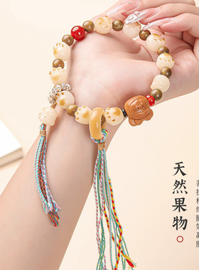 菩提手串精工雕刻炭烧猫爪手链