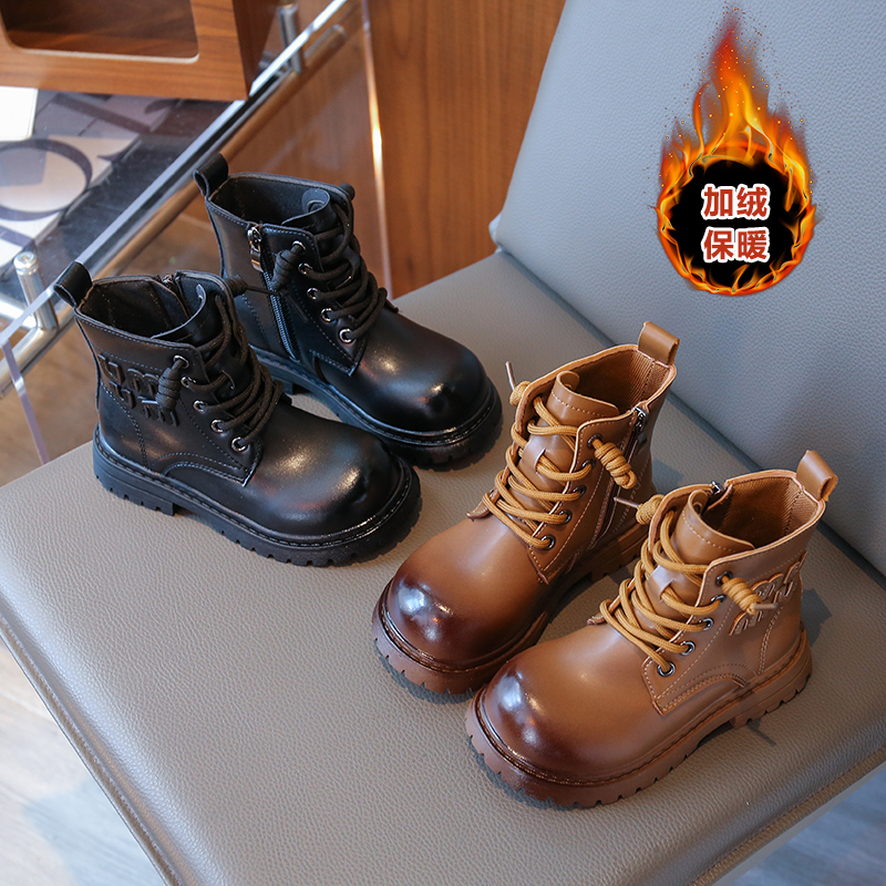 小黄鸭男童马丁靴2025新款秋季