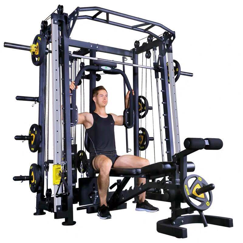 伟丰wf-6017 史密斯机多功能飞鸟卧推举重龙门架力量健身训练器械