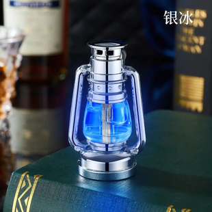 创意发光复古马灯砂轮充气打火机怀旧摆件送男友老公礼物