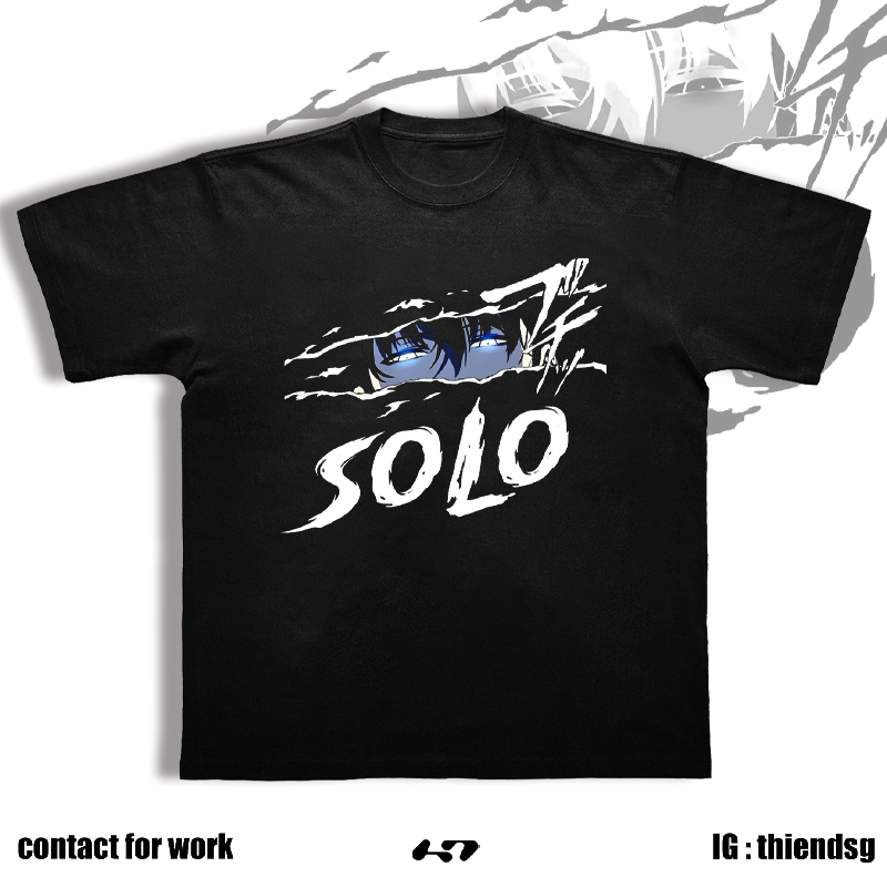 solo leveling我独自升级程肖宇眼神230G男装女装全棉印花短袖T恤