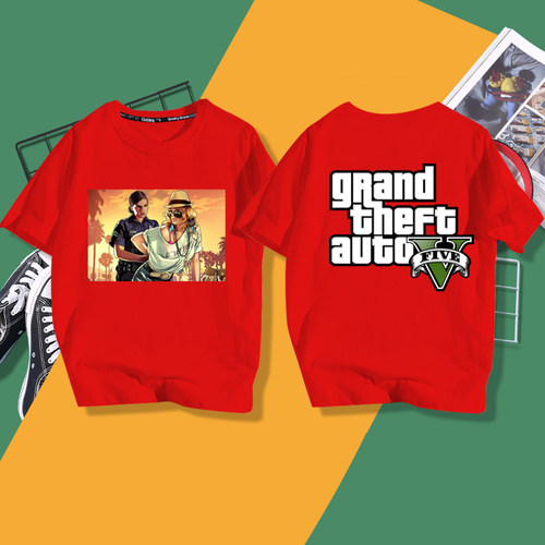 半袖印花侠盗GTA5圣安地列斯
