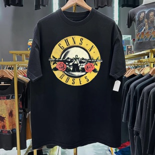 Guns N' Roses枪炮与玫瑰乐队短袖T恤宽松落肩美式复古半袖Tshirt