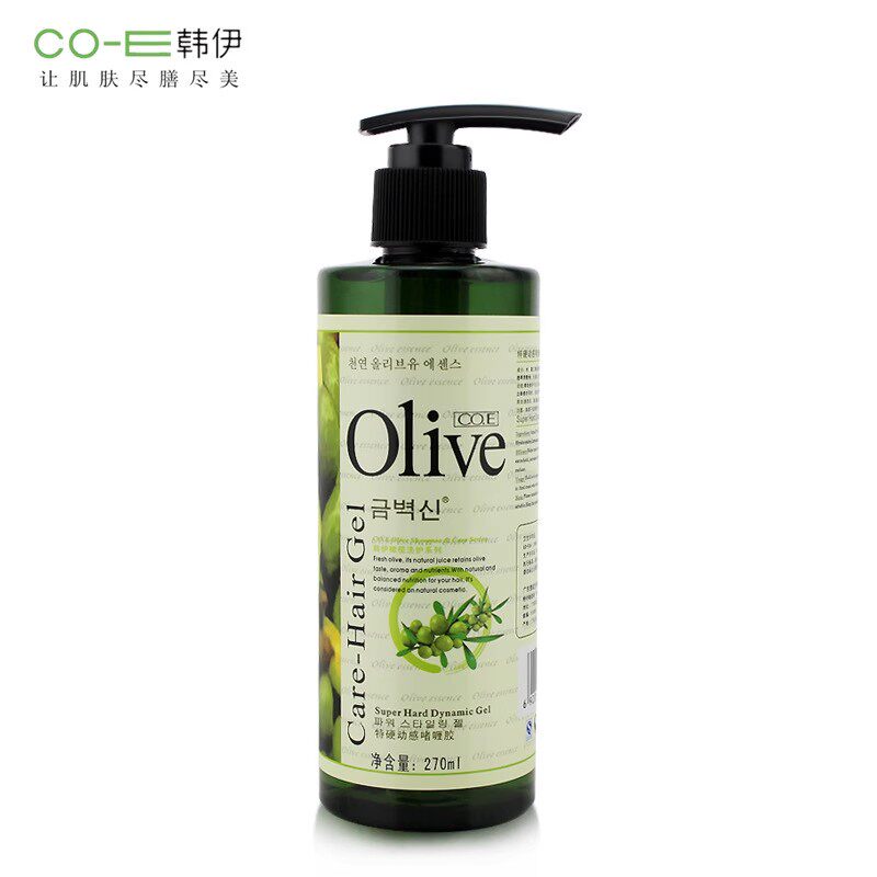 韩芬韩伊Olive保湿橄榄定型特硬动感护彩啫喱270ml造型发胶定型膏