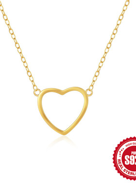 S925纯银经典极简光面爱心项链