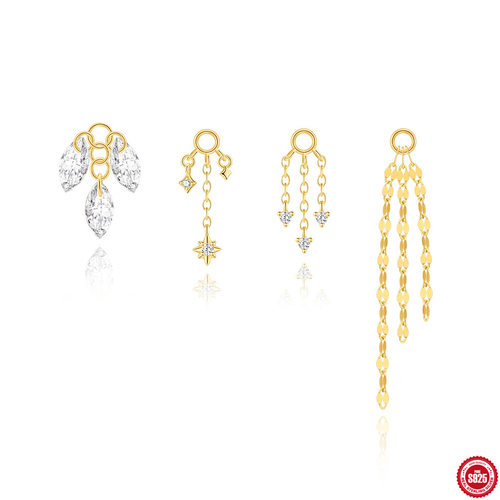 S925银珠子马眼裸石吊坠耳环耳环配件八角星吊坠earrings charm