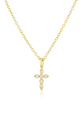 欧美跨境热销INS经典镶钻十字架锁骨项链韩国东大门潮人锁骨项链