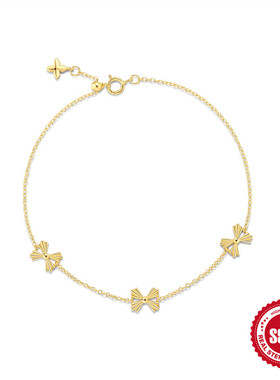 时尚s925纯银镂空蝴蝶结独特不撞款简约高级百搭手链手串