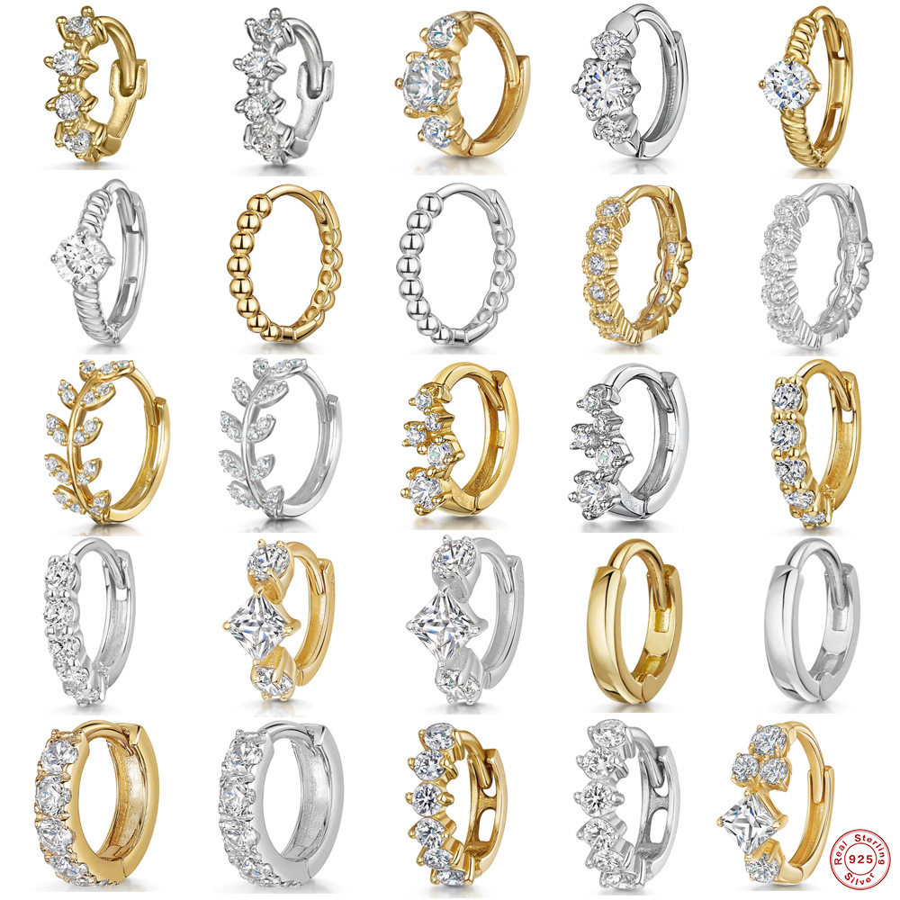 S925纯银软骨穿刺镶钻耳圈耳扣耳环耳廓欧美热销INS朋克风耳骨夹,饰品/流行首饰/时尚饰品新,耳环,淘宝优惠券,粉丝福利购,淘宝优惠卷