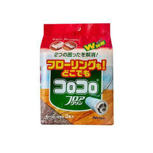 日本进口nitoms伸缩粘毛滚地毯粘头发清洁除尘滚筒刷 3卷入 替换装