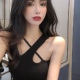 挂脖无袖 吊带背心女欧美性感打底大码 设计感网红爆款 外穿内搭上衣