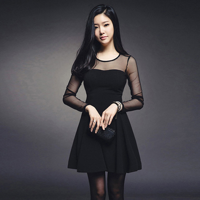 通勤A字裙罗马棉纯色纱网大码