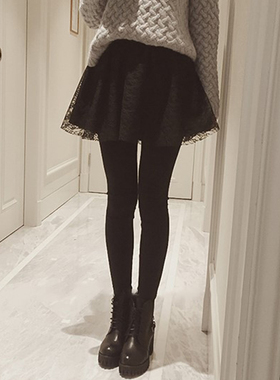 半身裙高腰胖MM大码女打底裙短显瘦屁帘下摆裙子秋黑色蕾丝风半裙