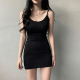 吊带连衣裙女春夏大码 黑色显瘦性感背心包臀裙子紧身莫代尔打底裙