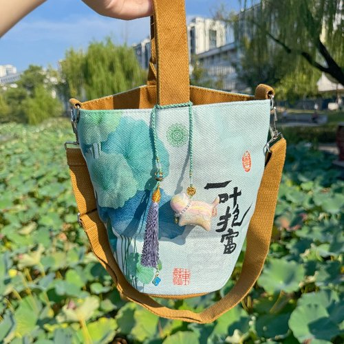 杭州钱袋子灵隐一叶抱富水桶包