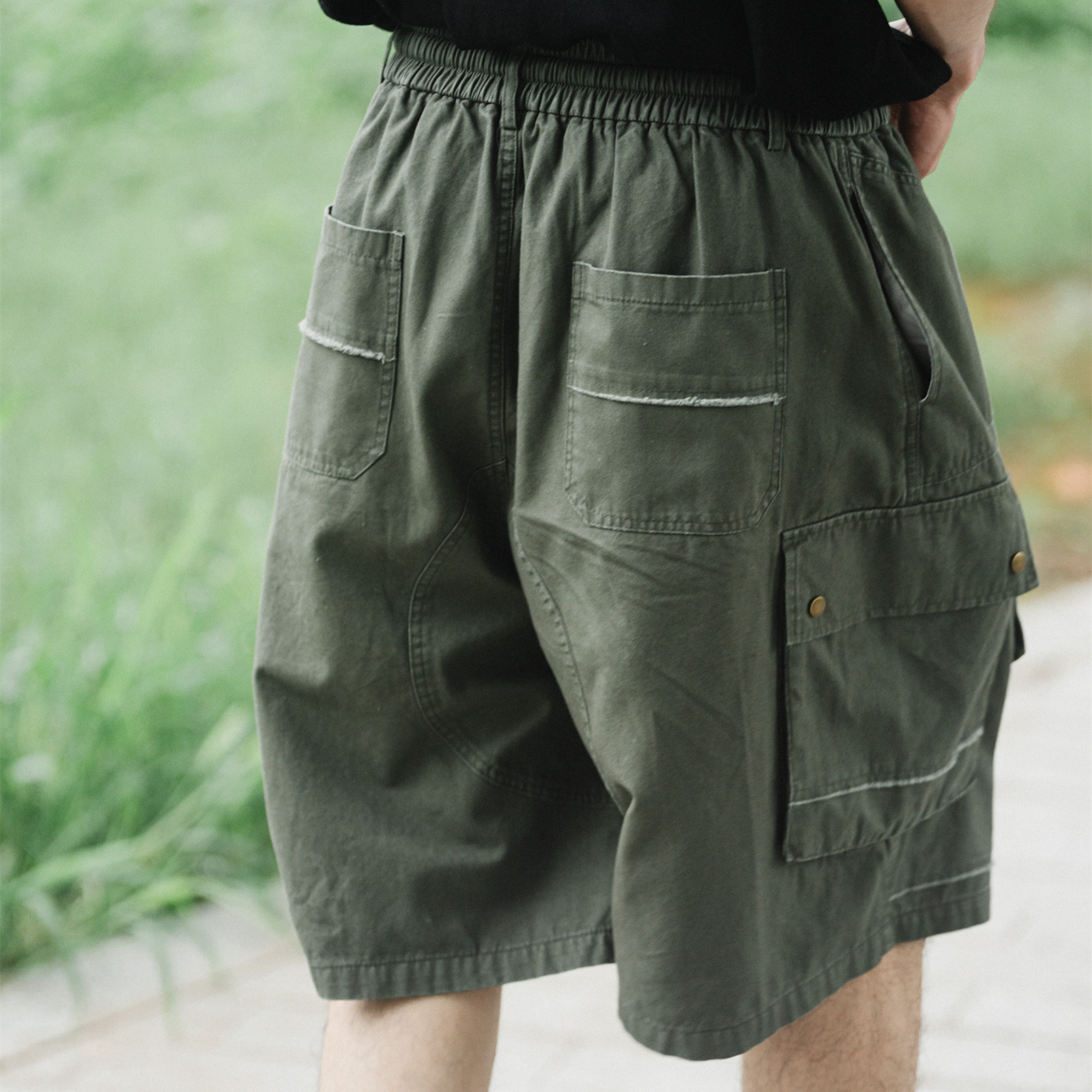 BBS洗水做旧工装军事八袋短裤