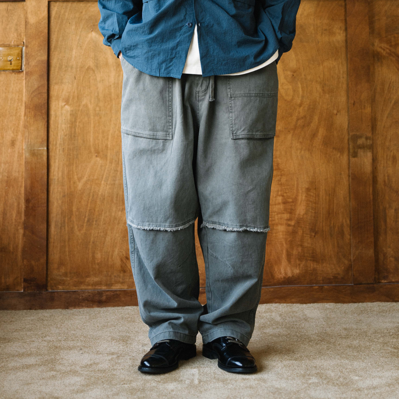 BBS水洗做旧破坏日系工装裤