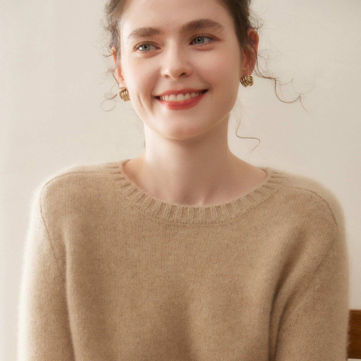 30%~含量山羊绒衫女马鞍肩圆领加厚宽松针织打底衫毛衣纯色上衣,女装/女士精品,羊绒衫,淘宝优惠券,粉丝福利购,淘宝优惠卷