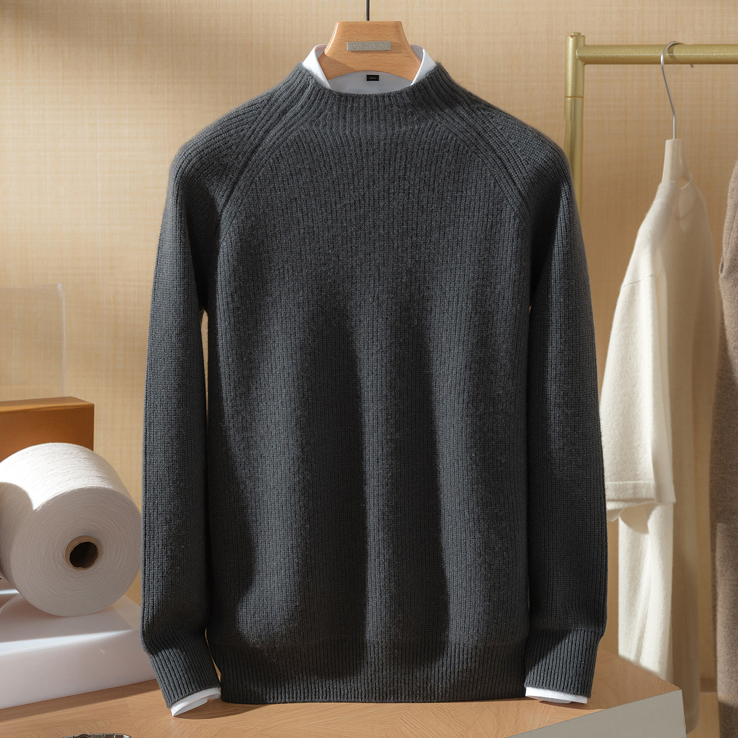 康赛妮~之禾同款元宝针半高领100%纯羊绒衫男加厚保暖毛衣打底,男装,羊绒套衫,淘宝优惠券,粉丝福利购,淘宝优惠卷