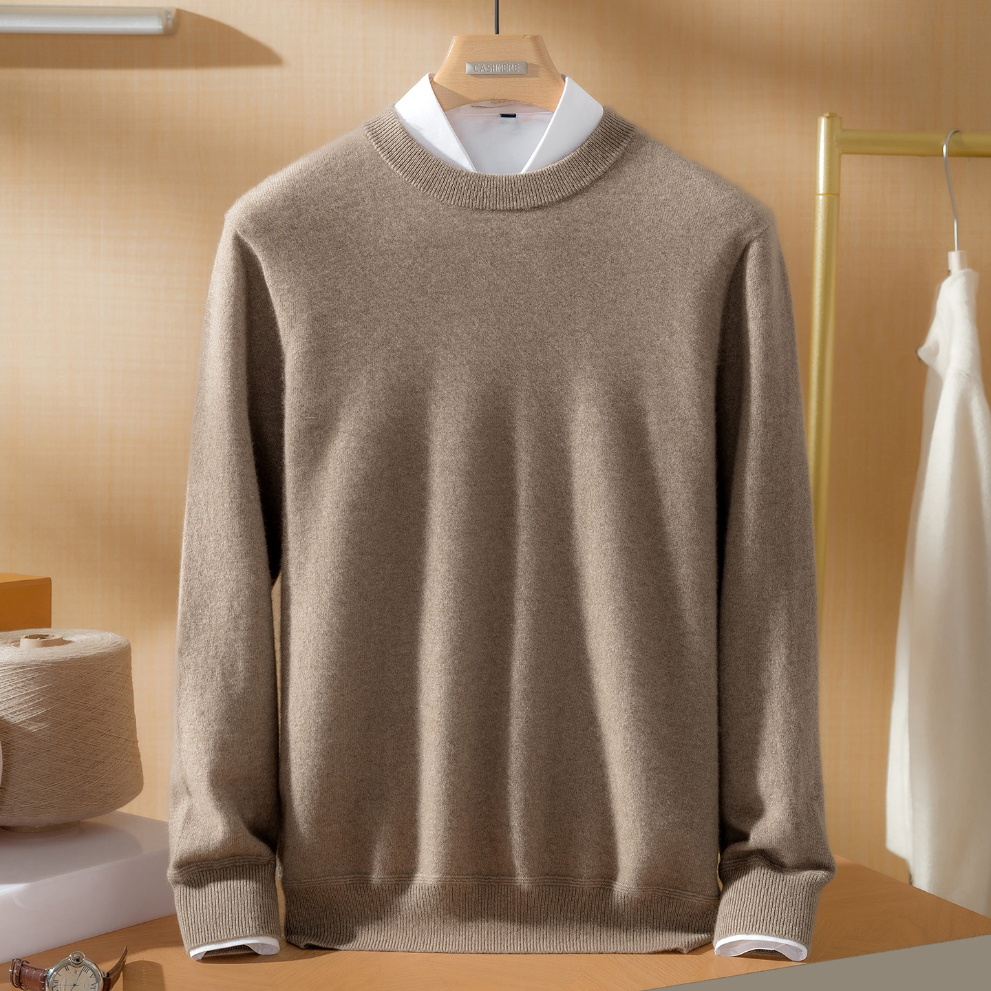 baby小山羊绒康赛妮平面圆领男士秋冬保暖针织毛衣简约打底衫上衣,男装,羊绒套衫,淘宝优惠券,粉丝福利购,淘宝优惠卷