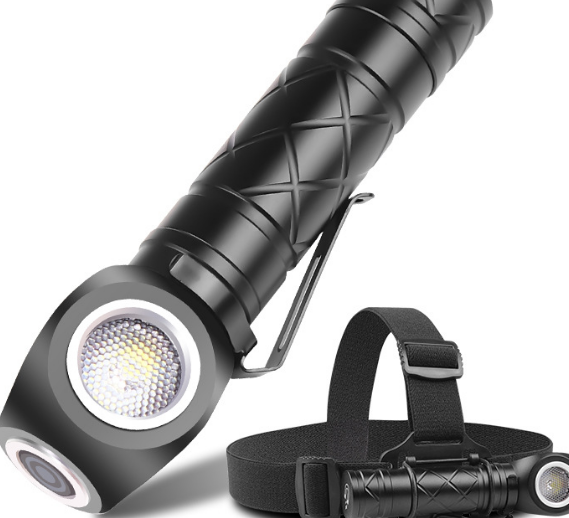 P8多功能10WLED强光手电筒磁吸充电带笔夹磁铁定焦强光头灯
