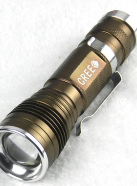 迷你伸缩变焦UF 强光手电筒 可充电18650手电筒