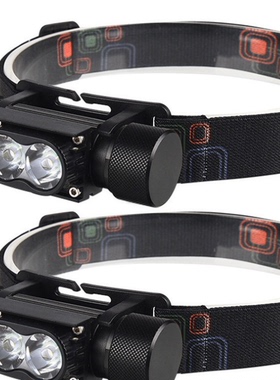 T6强光头灯USB充电LED夜骑自行车灯户外防水头戴式超亮