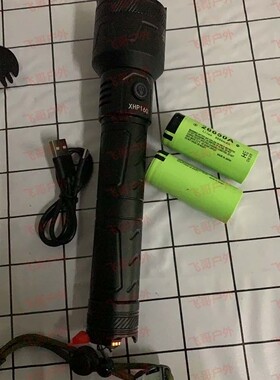 LED XHP-160安全锤USB充电强光电量显示伸缩变焦26650